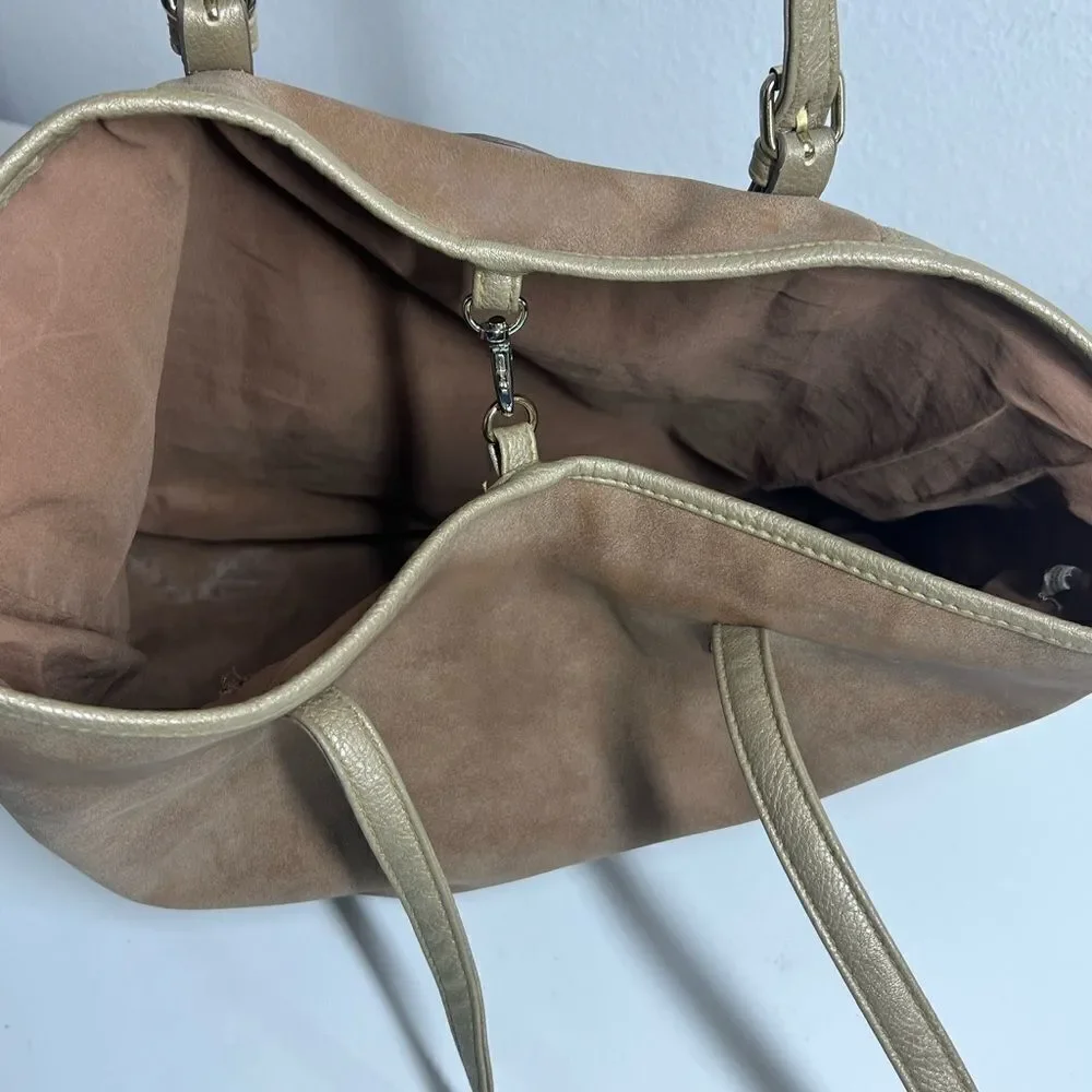 Two-Tone Neutral Tote Bag • Quiet Luxury Minimalist Style